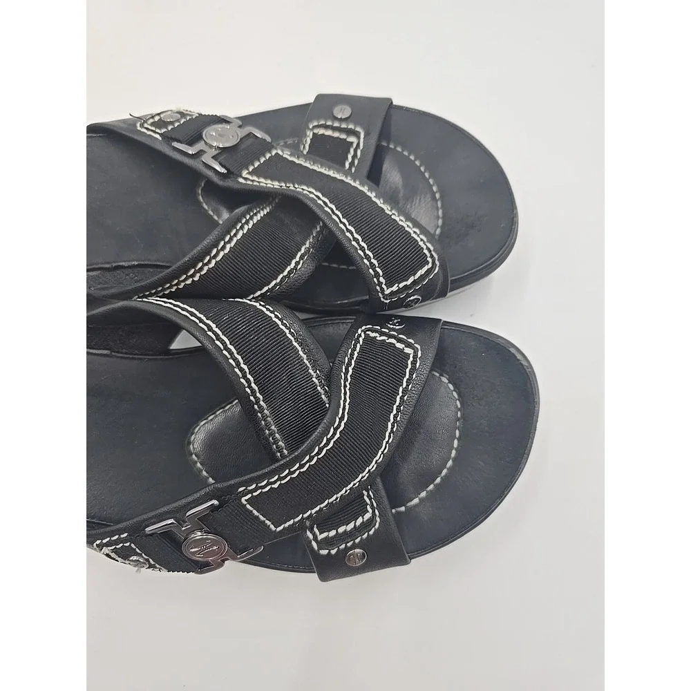 Cole Haan Air Alta High Slide Womens Sz 7B Black Sandals Comfort Wedge Goth Punk
